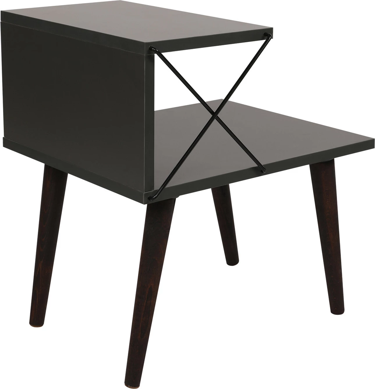 Komodinë Hanah Home, Cross, ngjyrë antracit