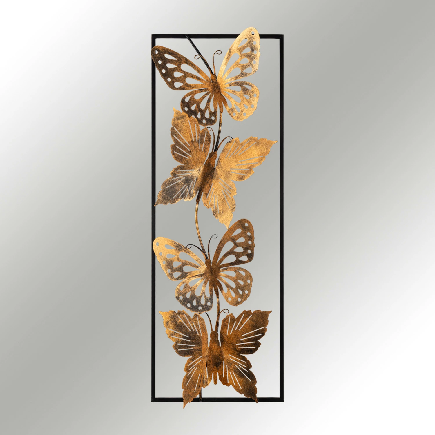 Aksesor muri dekorativ prej metali, flutura, shumëngjyrëshe, Wallity, 90x32cm
