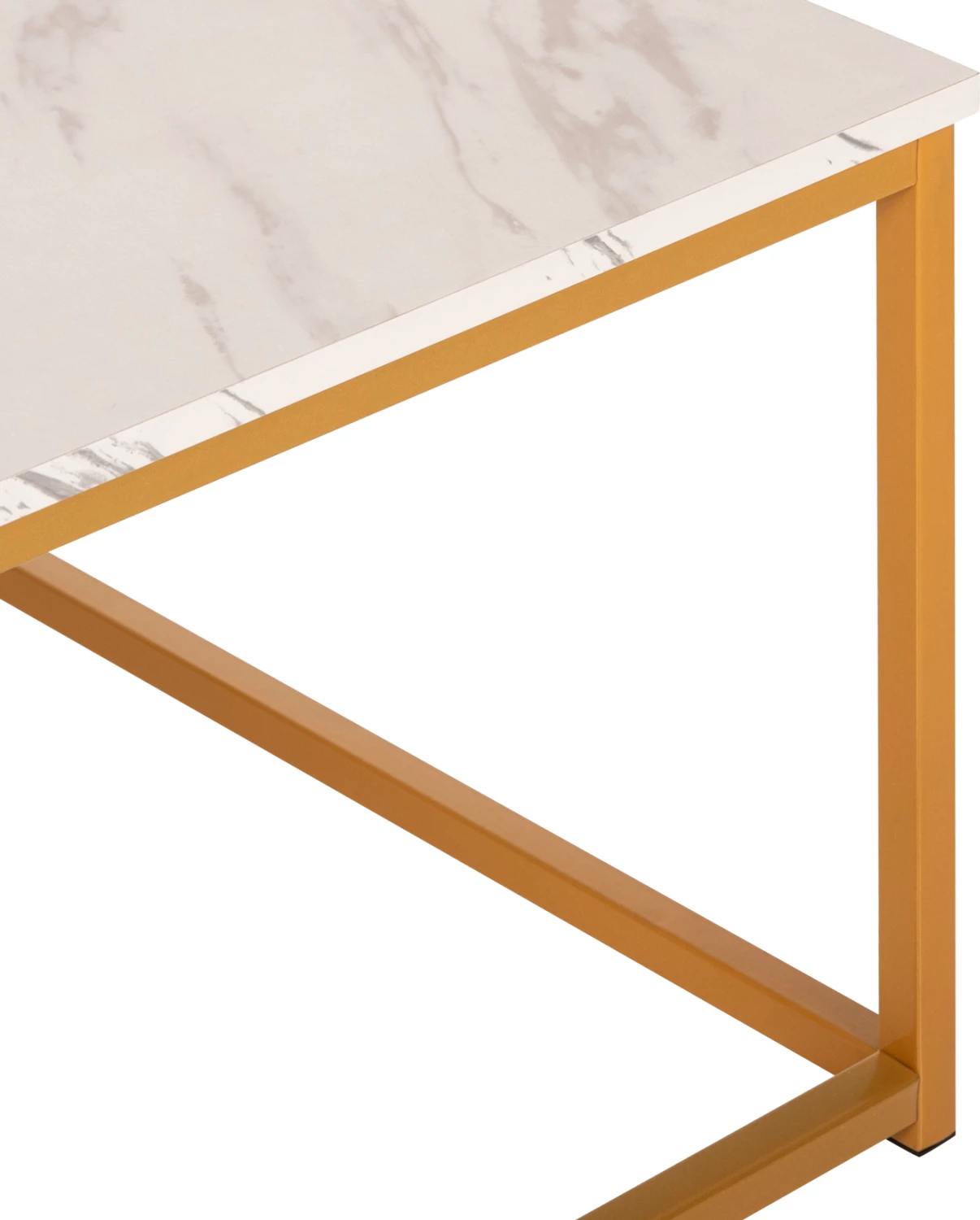 Tavolinë kafeje BRAYLEN FH8942.11 pamje mermeri të bardhë-bazë ari 75x75x43Hcm