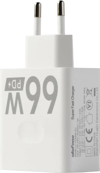 Karikues muri Ulefone UF-CHAR-66WR 66W, 1x USB-C, PD/QC, i bardhë