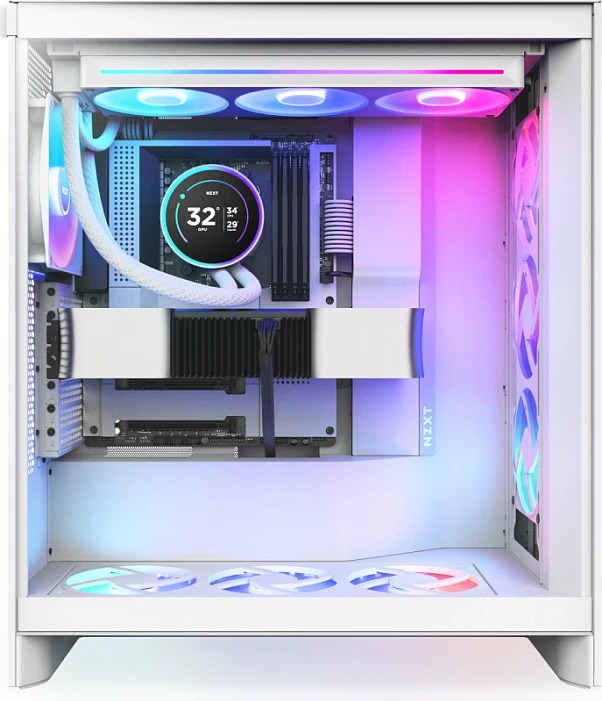 Ftohës i lëngshëm AIO NZXT Kraken Elite V2 360 RGB, RL-KR36E-W2, me display LCD, i bardhë