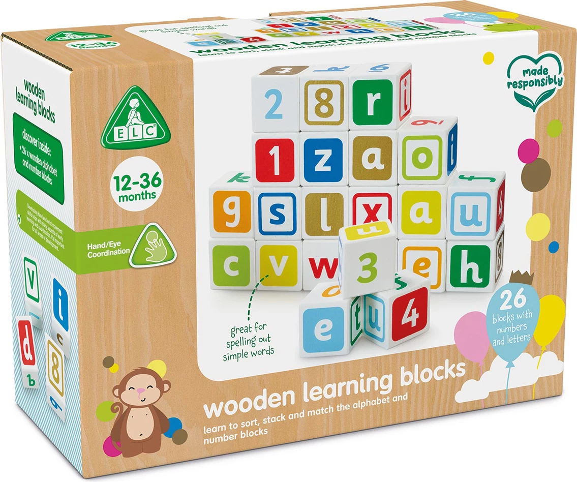 Set blloqe mësimore Early Learning Centre Wooden Learning Blocks