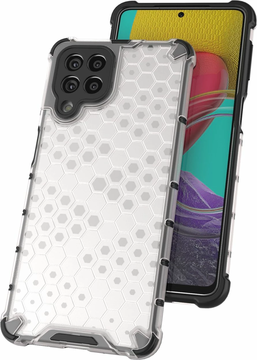 Mbështjellës Hurtel Honeycomb për Samsung Galaxy M53 5G, transparent