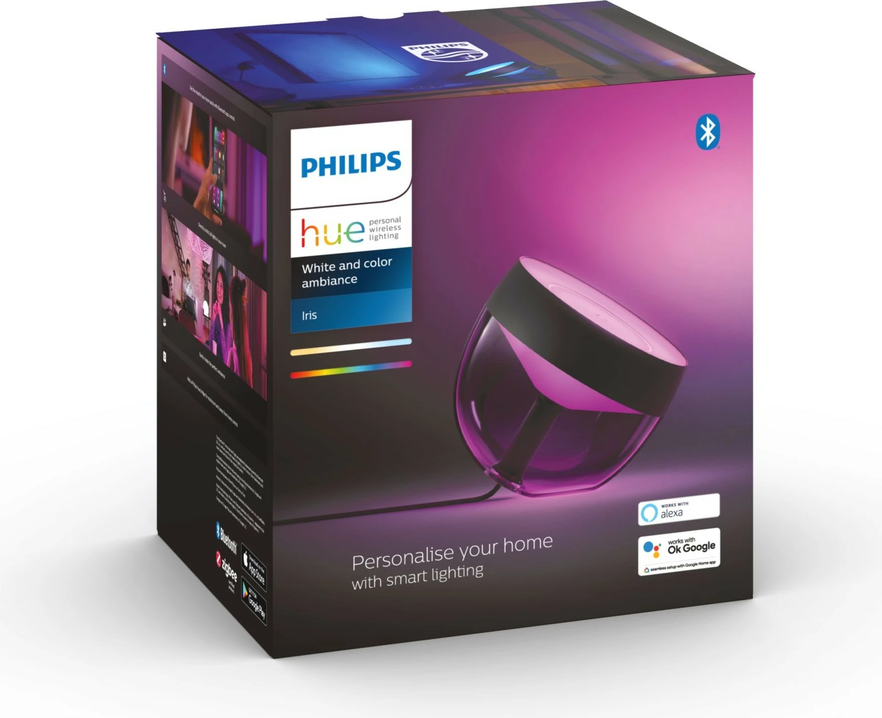 Llambë tavoline Philips Hue Iris, Smart, Bluetooth/Zigbee, LED, Ngjyrë e zezë