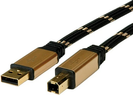 Kabllo USB ROLINE GOLD USB 2.0 A-B, 3 m, e zezë/ari