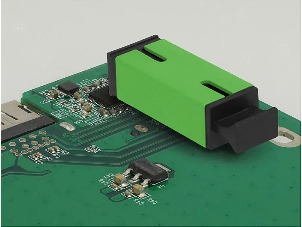 Bashkues fibër optike DeLOCK SC Simplex për PCB, femër-në-femër, single-mode, i gjelbër