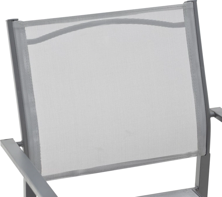 Karrige për kopsht Confidence metal anthracite dhe tekstilene gri 54x54x86cm