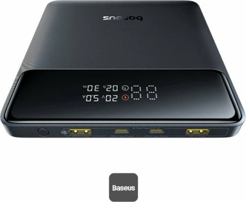 Powerbank Baseus Blade H1 20000mAh 100W me ekran, 2x USB-C/2x USB-A, zi