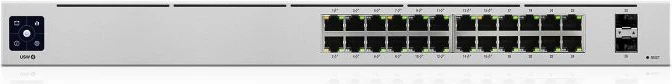 Switch Ubiquiti UniFi USW-24-POE, 24-port Gigabit, 16x PoE+ 802.3at, 2x 1G SFP, LCD, fanless, 120W, argjendtë