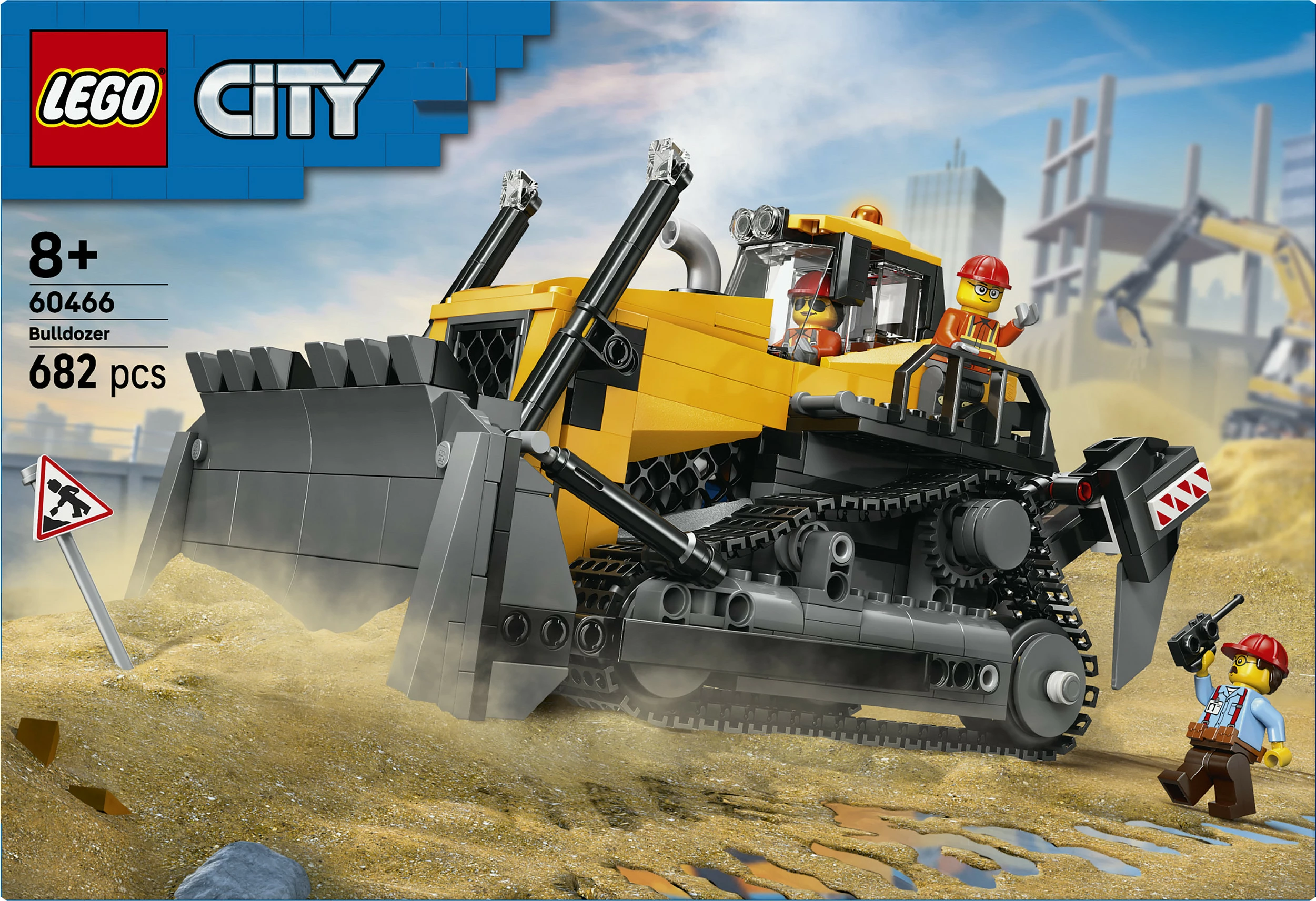 Set ndërtimi LEGO City Bulldozer i Verdhe 60466, 682 copë, 8+ vjeç, shumëngjyrësh