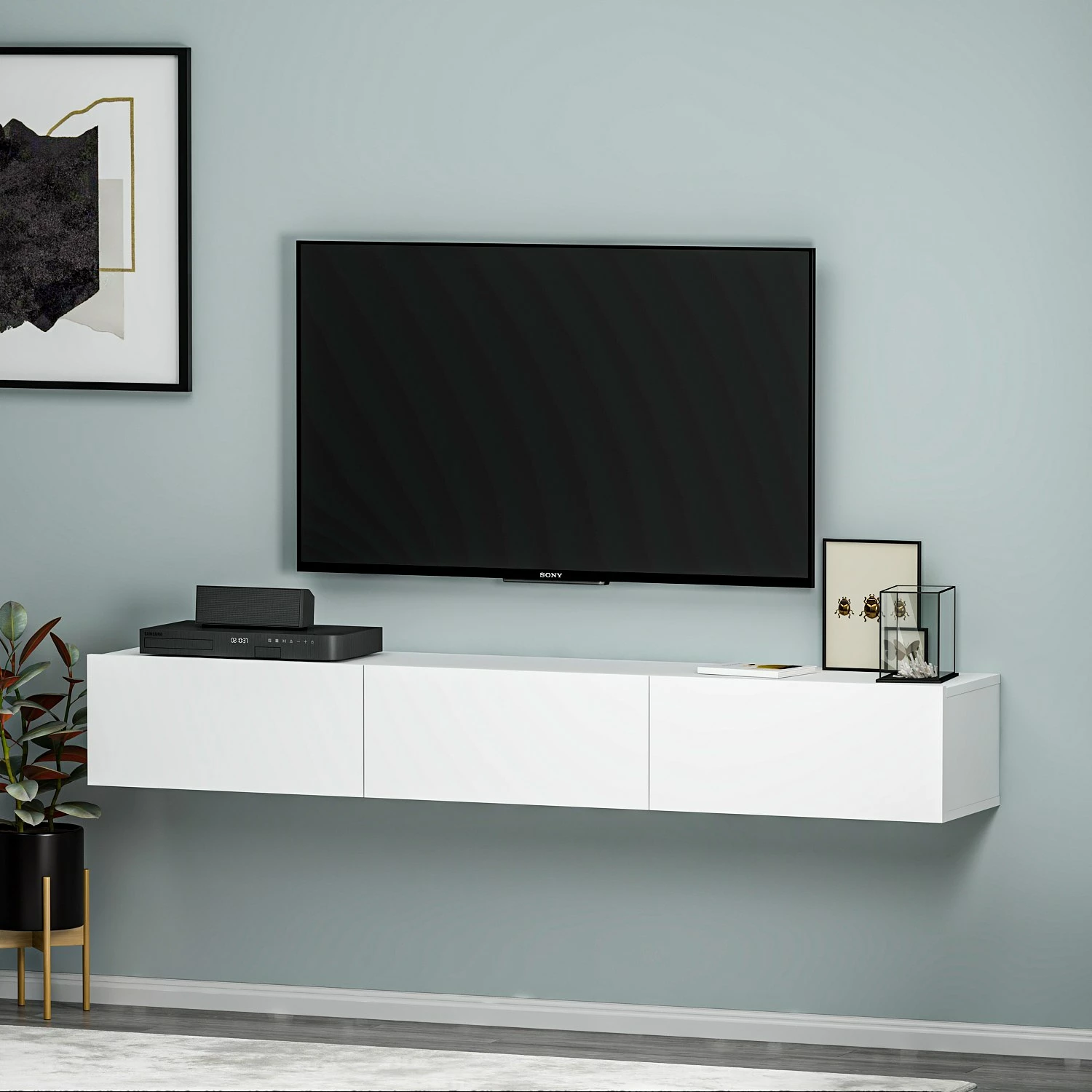 Komodë TV Hanah Home, ngjyrë e bardhë, Terra
