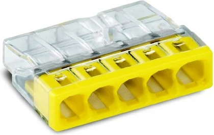 Klemë elektrike WAGO 2273, 5 lidhje, 100 copë, e verdhë