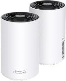 Access point mesh, TP-Link Deco XE75, Wi‑Fi 6E tri-band 6 GHz, port 2.5Gbps, i bardhë, 2-pack