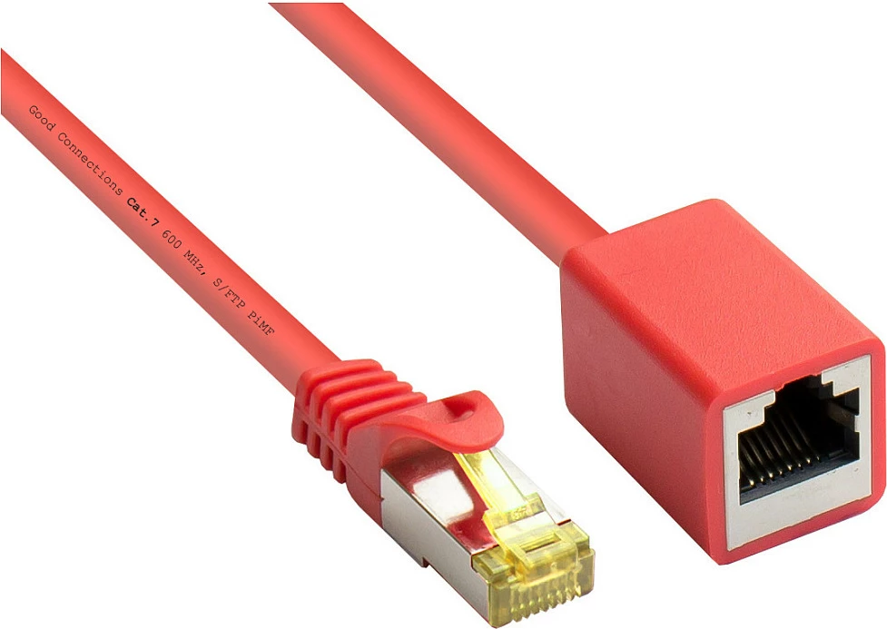 Kabllo rrjeti GoodConnections Alcasa 8070VR-010R, Cat7, 1m, RJ-45 mashkull në RJ-45 femër, e kuqe