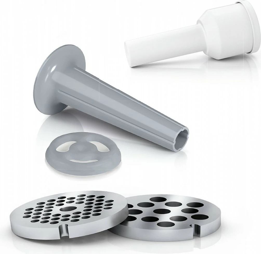 Grirës mishi, Bosch MFW2510W, 1500W, grira 3.8–8 mm, me shtojcë për salsiçe, e bardhë