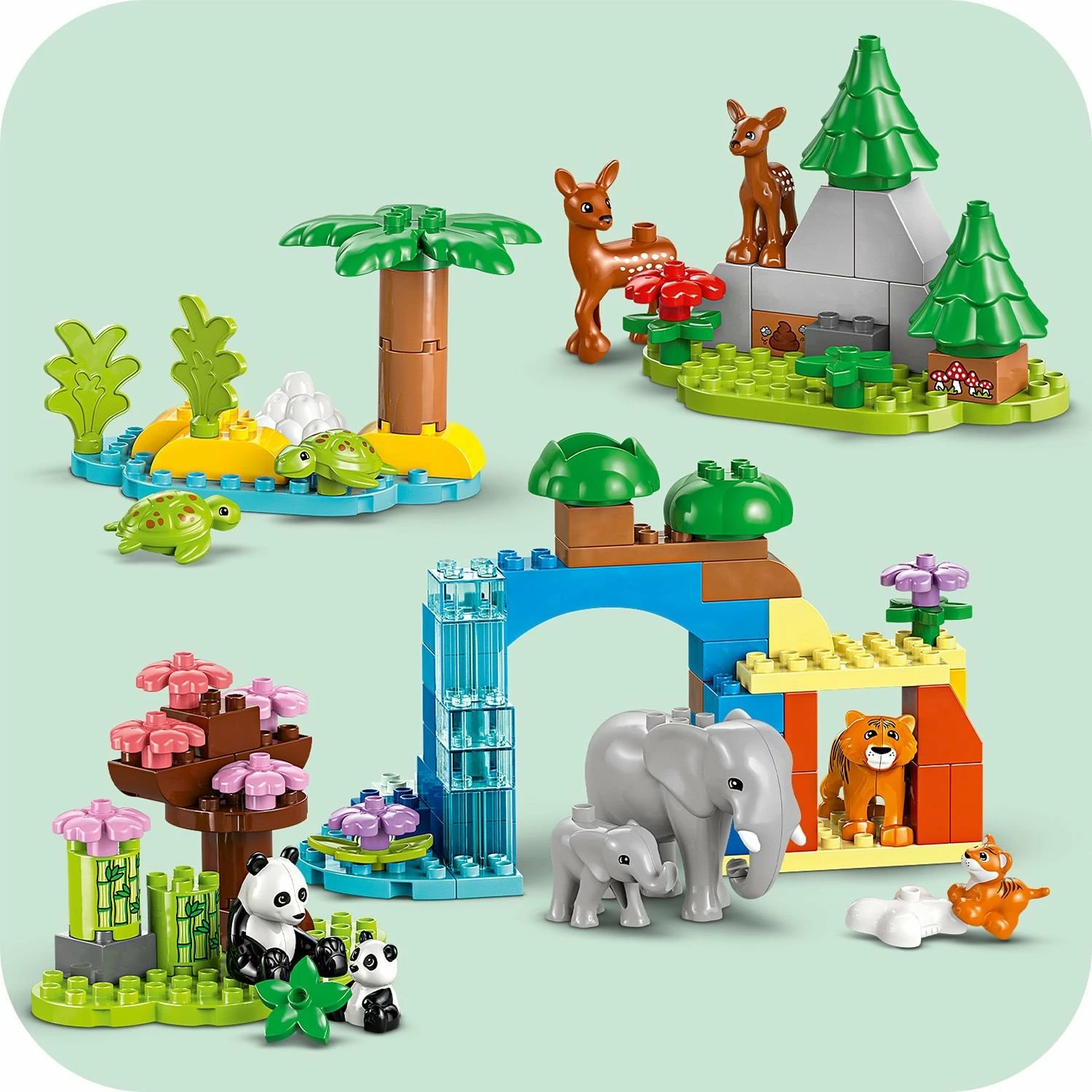 Set ndërtimi LEGO DUPLO Wild Animal Families 3-in-1 10446, 92 pjesë, për 2+ vjeç