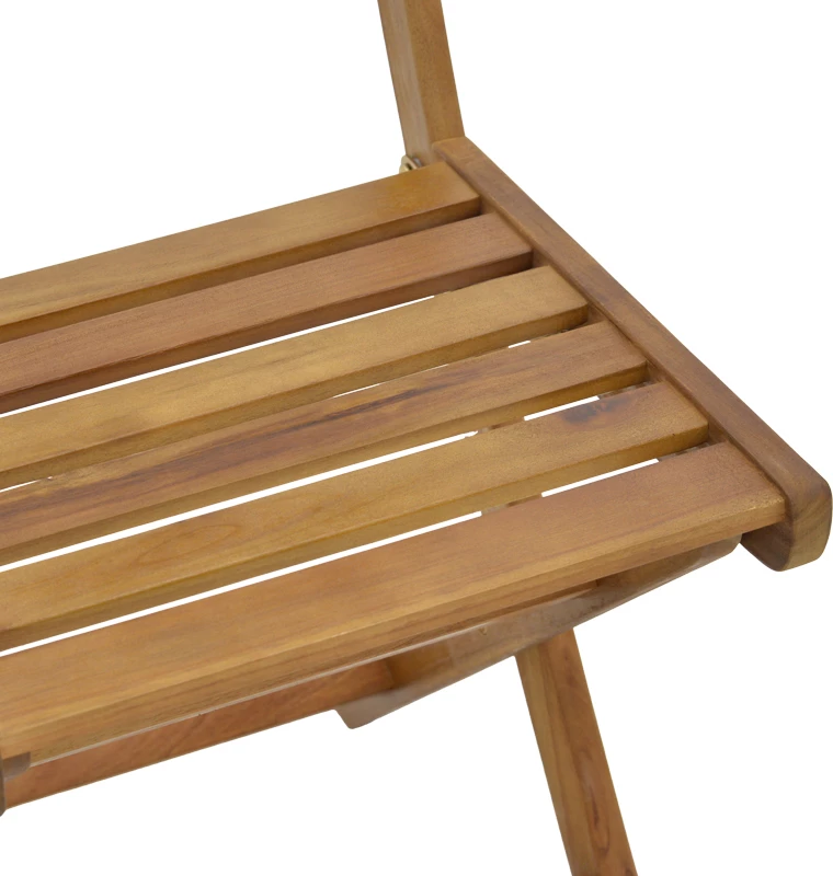 Karrige palosëse prej druri akacie, ngjyrë natyrale, 40x53x82cm