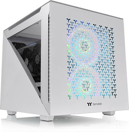 Kasë Thermaltake Divider 200 TG Air Snow, Micro Tower, xham i temperuar, RGB, e bardhë