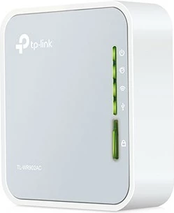 Ruter Wi‑Fi AC750, TP-Link TL-WR902AC, 1x WAN/LAN, USB 2.0, dual-band 2.4/5 GHz, gri/bardhë