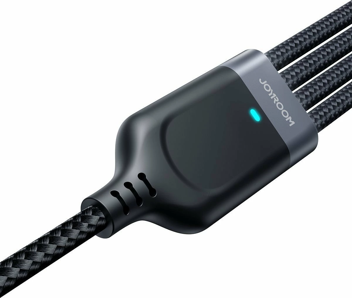 Kabllo USB Joyroom S-1T4018A18 (JYR776) USB-A në 2x USB-C + Lightning + microUSB 1.2 m, e zezë