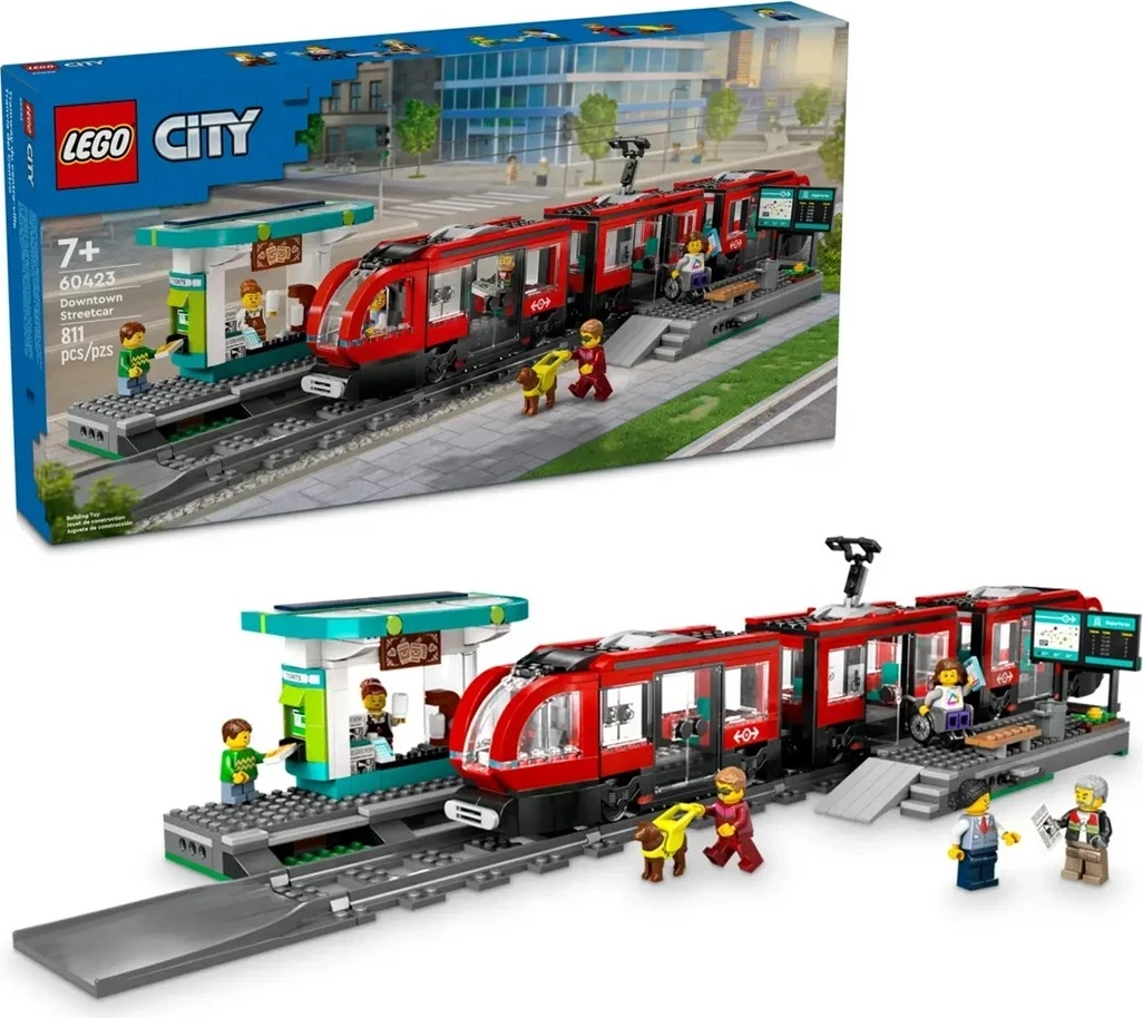 Set LEGO CITY 60423 Downtown Streetcar and Station