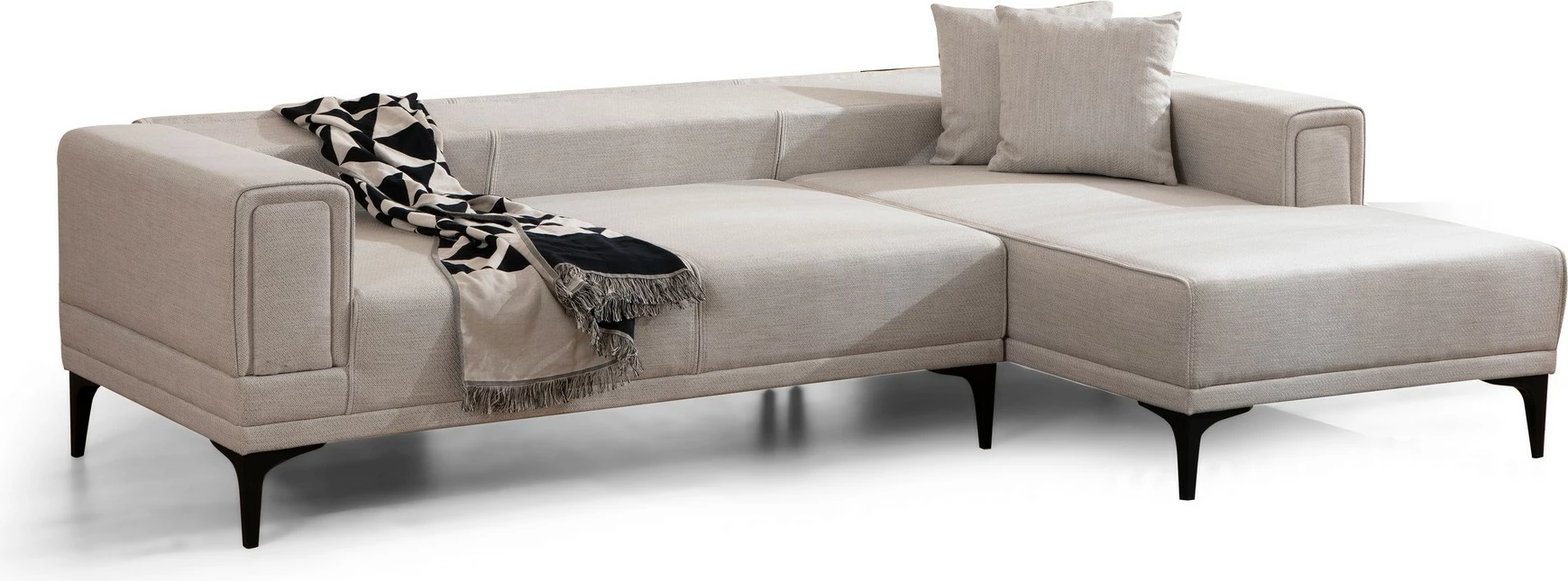 Kënd-sofë krevate Atelier del Sofa, Horizon, kënd i djathtë, ngjyrë ecru