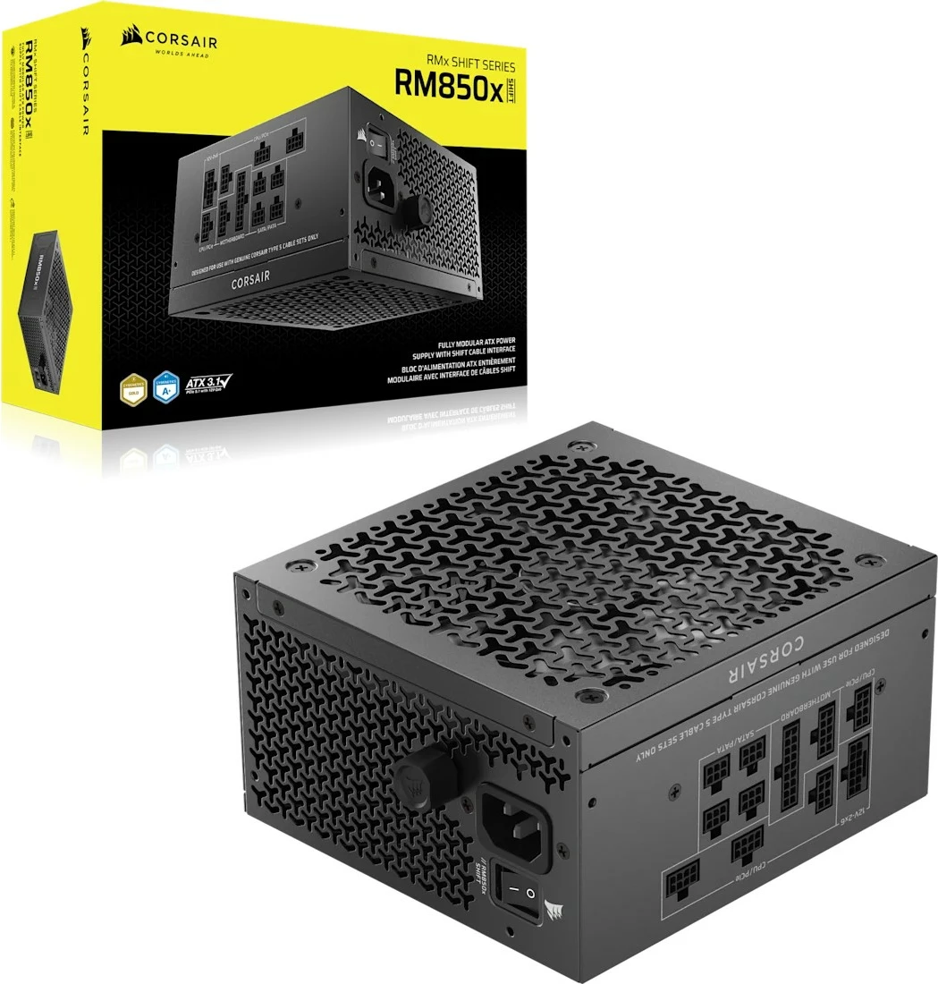 Furnizues energjie ATX, Corsair RM850x SHIFT CP-9020299-EU, 850 W 80+ Gold, Modular ATX 3.1, ventilator 140 mm