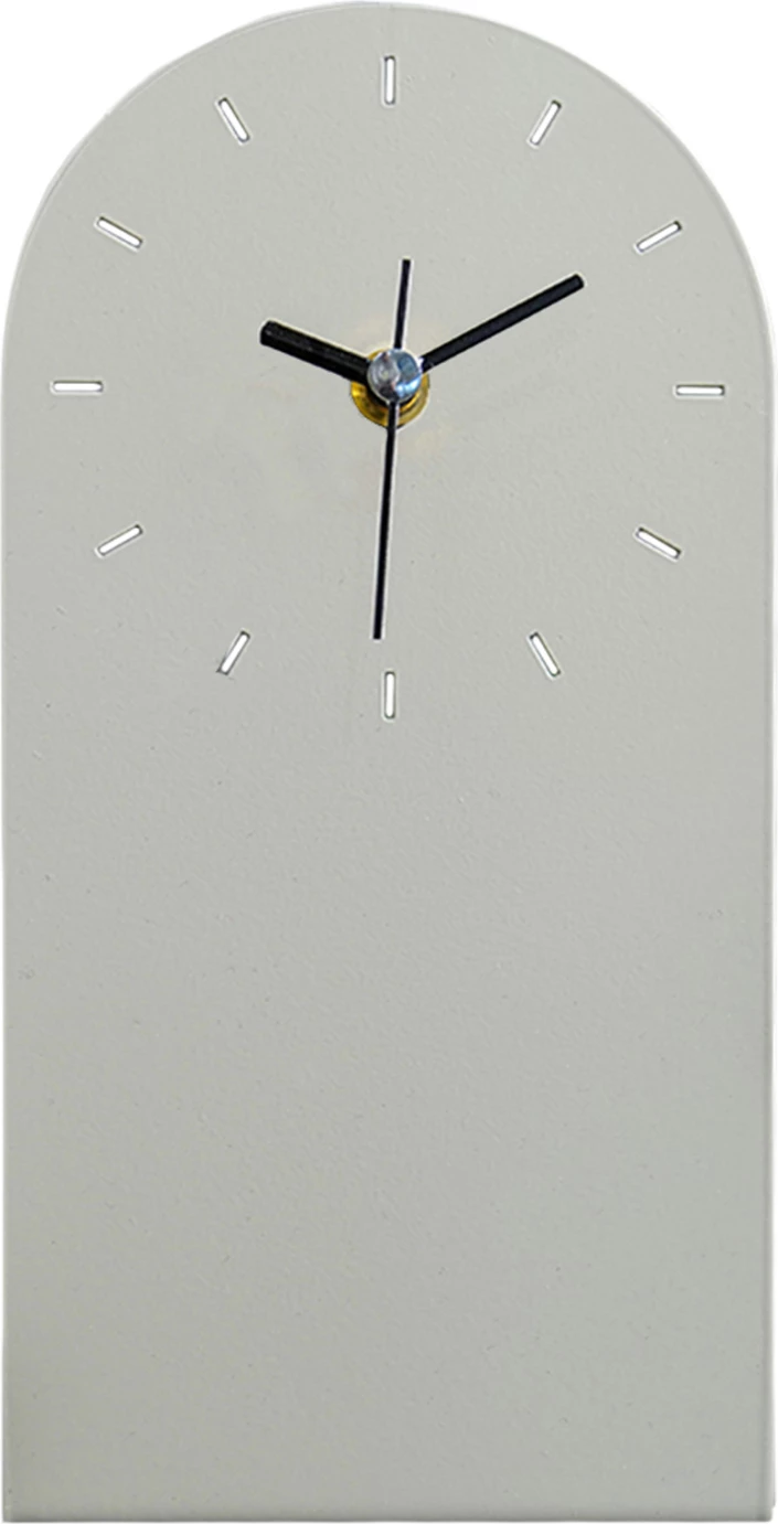 Orë tavoline FH4339.04 metalike, ngjyrë gri e çelët, 12x24.5H cm