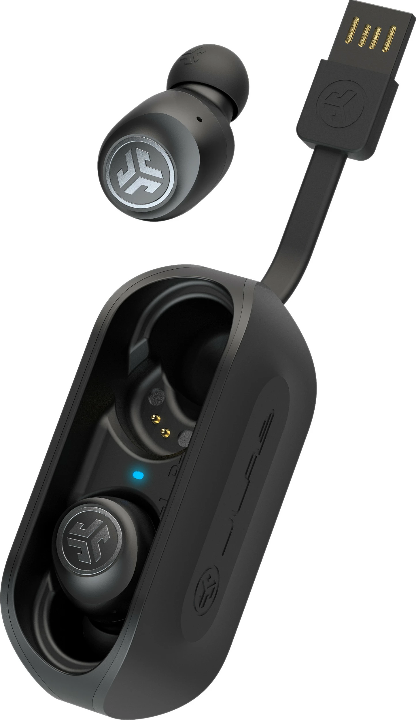Kufje JLAB Audio Go Air, True Wireless Bluetooth, me kutizë karikimi, të zeza
