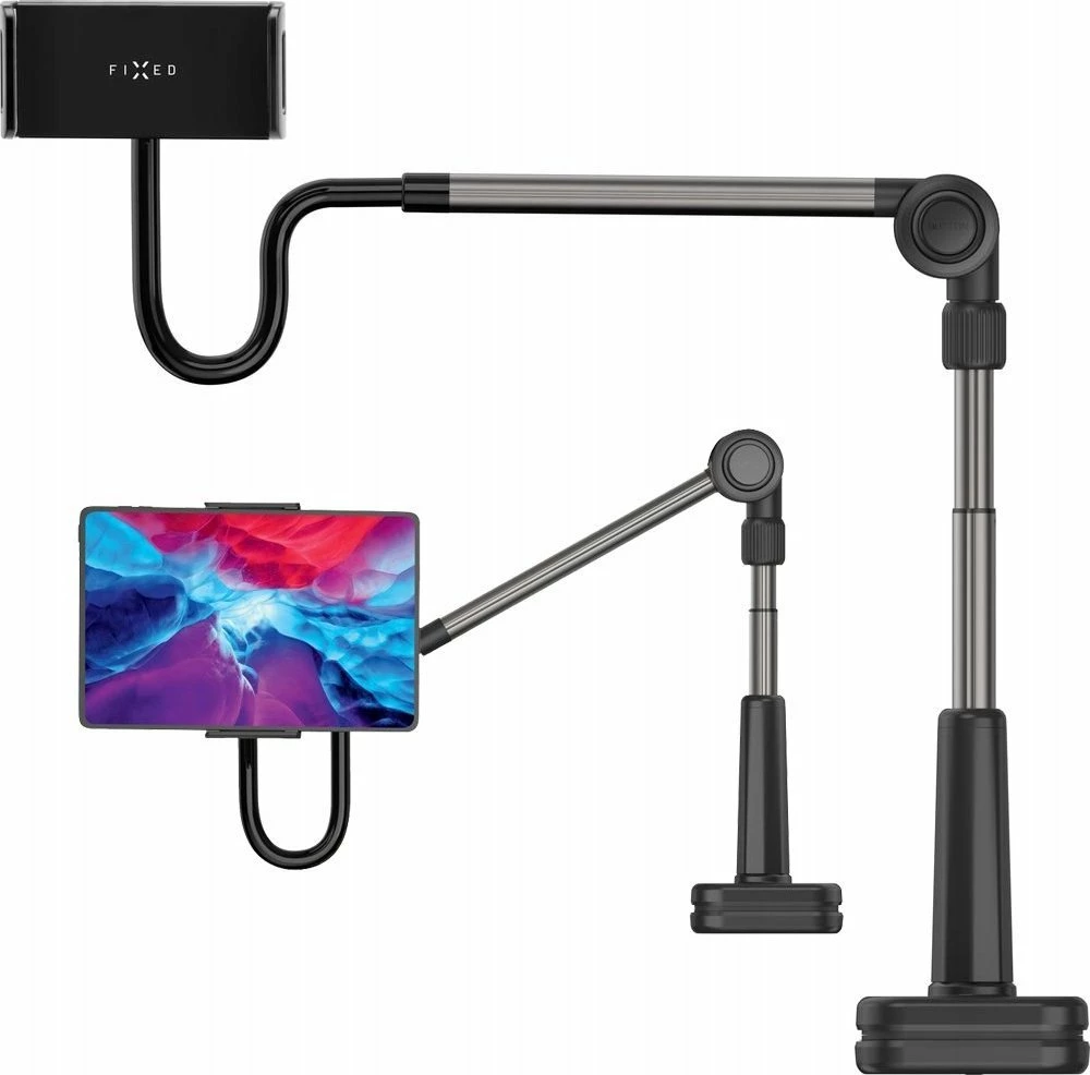 Mbajtës tavoline për celular dhe tablet Fixed Relax 7"-13" 360° i rrotullueshëm, i palosshëm, i zi