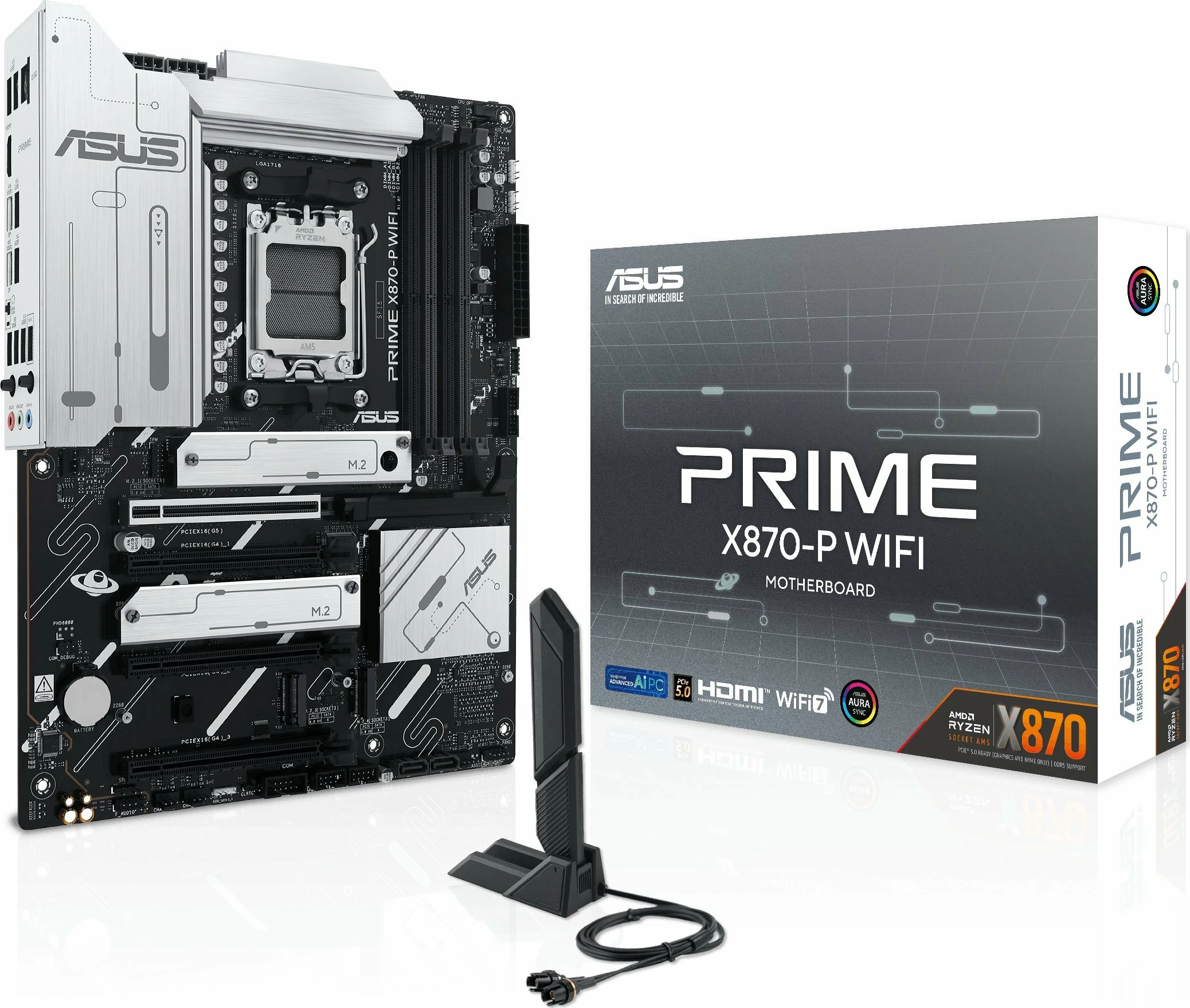 Pllakë amë Asus PRIME X870-P WIFI, ATX, AM5, DDR5, Wi‑Fi 7, Bluetooth 5.4