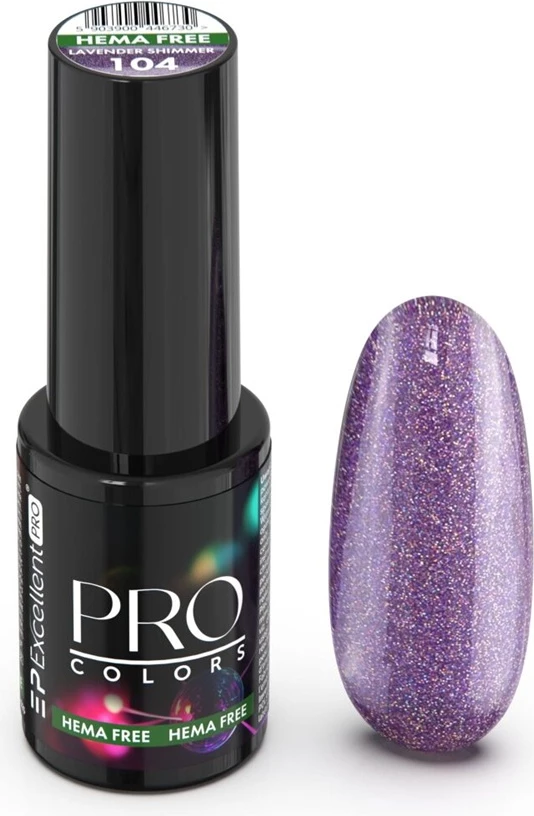 Llak për thonj për femra Excellent PRO Colors HemaFree CatEye Hybrid 104 Lavender Shimmer 7g