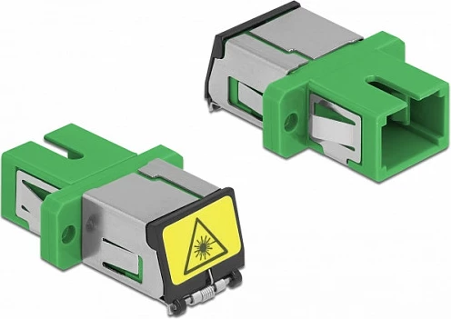 Kuplues fibër optike DeLOCK SC/SC Simplex, single-mode, me mbrojtje laser, i gjelbër