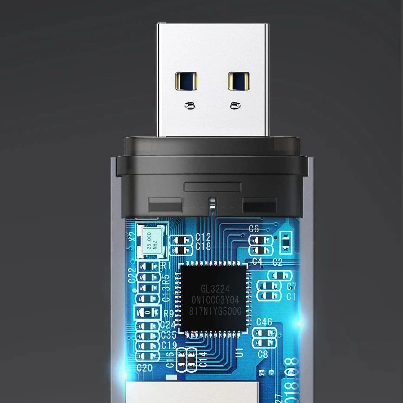 Lexues kartelash Ugreen CM185 50706, USB-A/USB-C, Gri