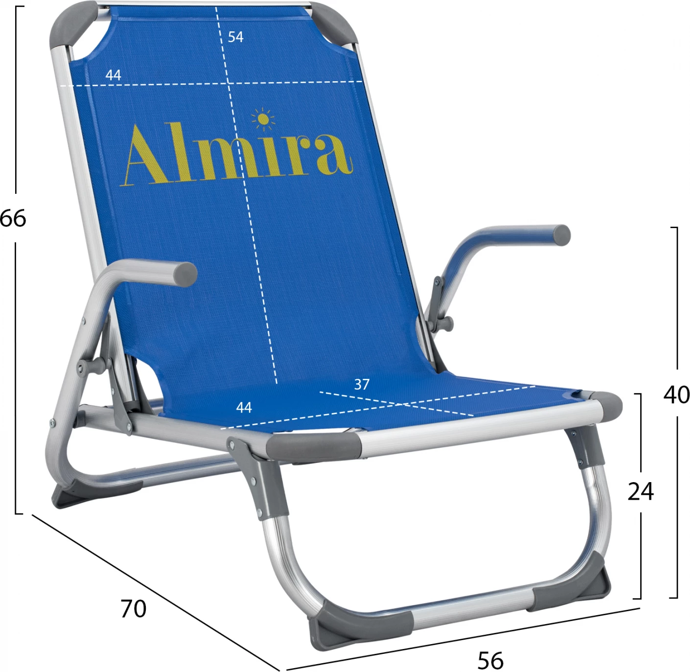 Karrige për plazh, tipi i rëndë, alumini, FH5053.01, 56x70x66 cm