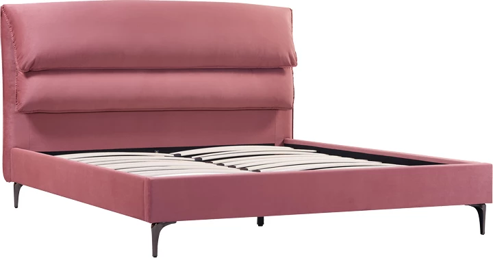 Krevat dopio Aryna kadife ngjyrë rozë 160x200cm