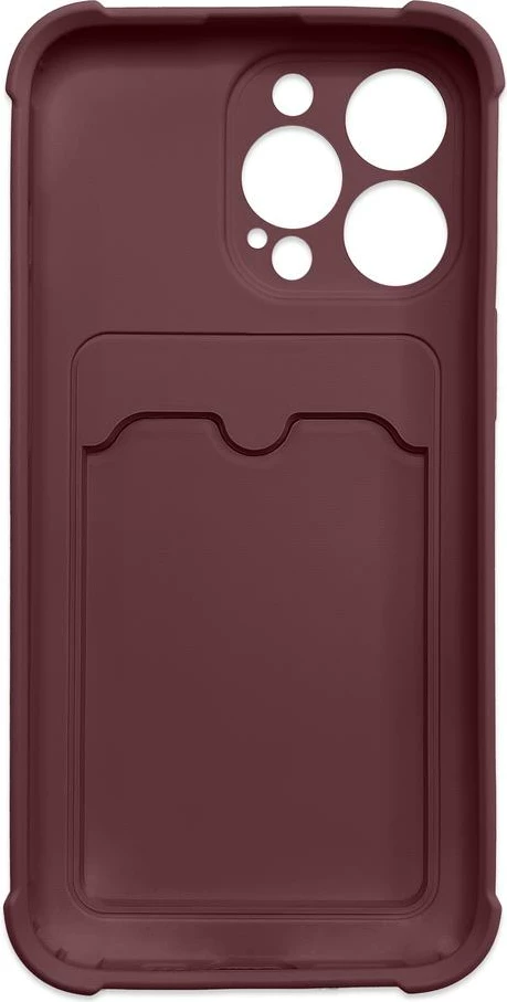 Mbështjellës Hurtel Card Armor për iPhone 11 Pro Max, xhep për kartela, silikon, e kuqe