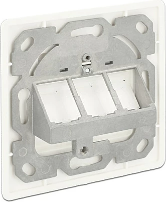 Prizë muri RJ-45 DeLOCK 86194, 3x Keystone, 80x80 mm, argjend/bardhë