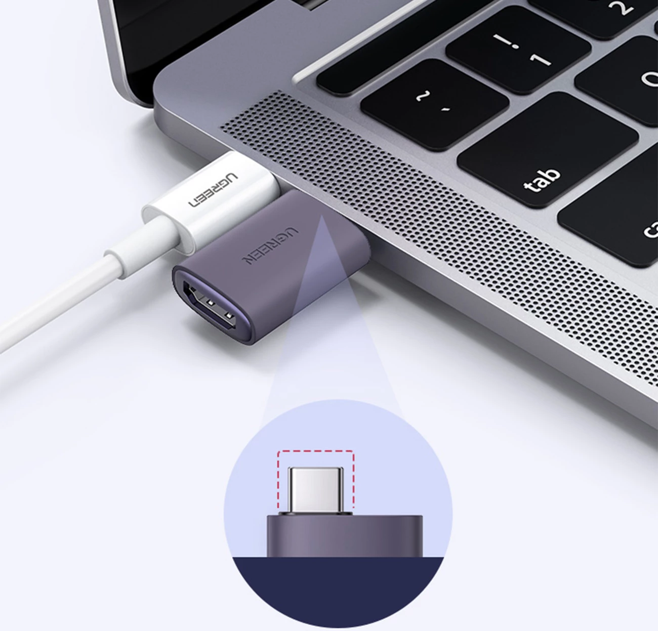 Adapter USB-C në HDMI Ugreen US320, 4K, Gri