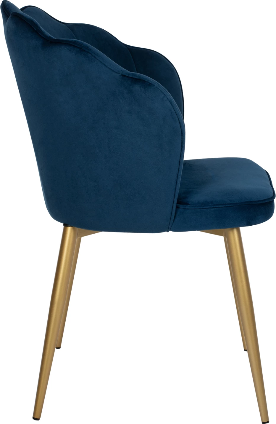 Karrige AVIE FH8737.08 metalike me kadife blu dhe këmbë të arta 48x48x85H cm., set prej 2 copash