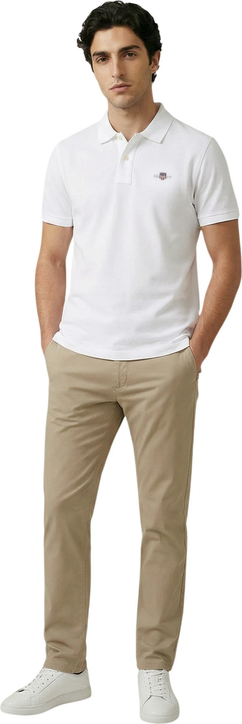 Maicë polo për meshkuj Gant REG SHIELD SS PIQUE 2601.002210, e bardhë [Madhësia: M]