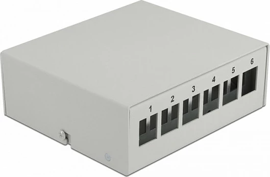 Patch panel DeLOCK Keystone 6 Port, metal, gri