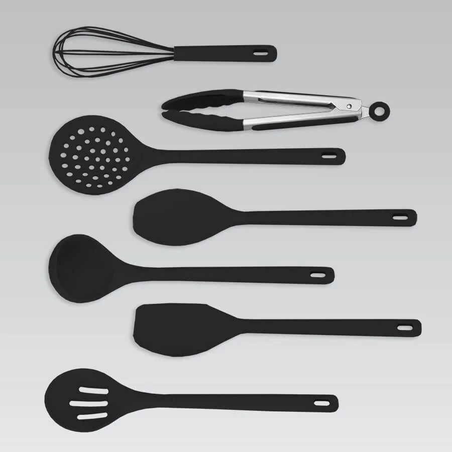 Set veglash kuzhine Maestro MR-1542-BLACK, 8 pjesë, Silikon, E zezë