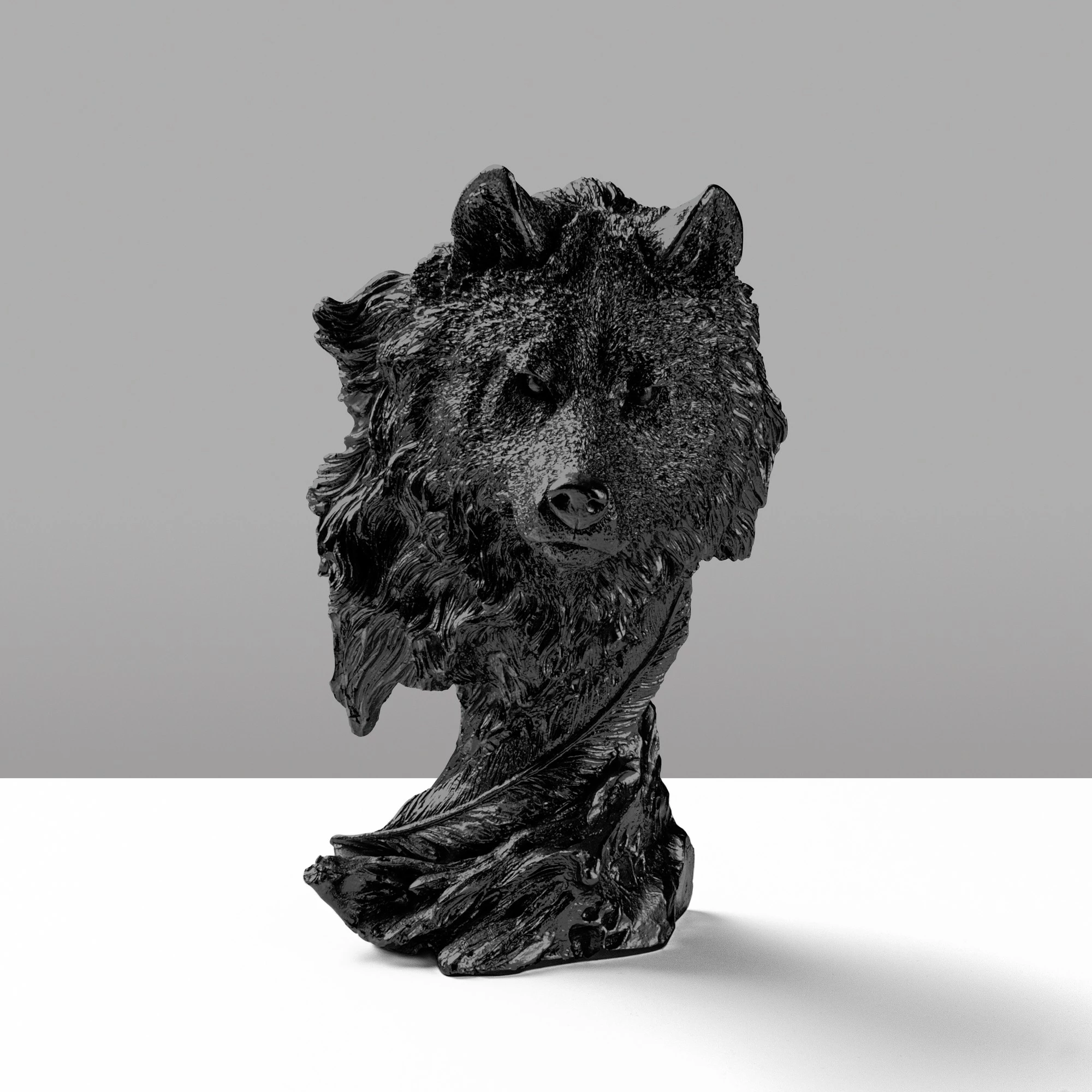 Objekt dekorativ Aberto Design, ujk, Wolf-4, ngjyrë e zezë