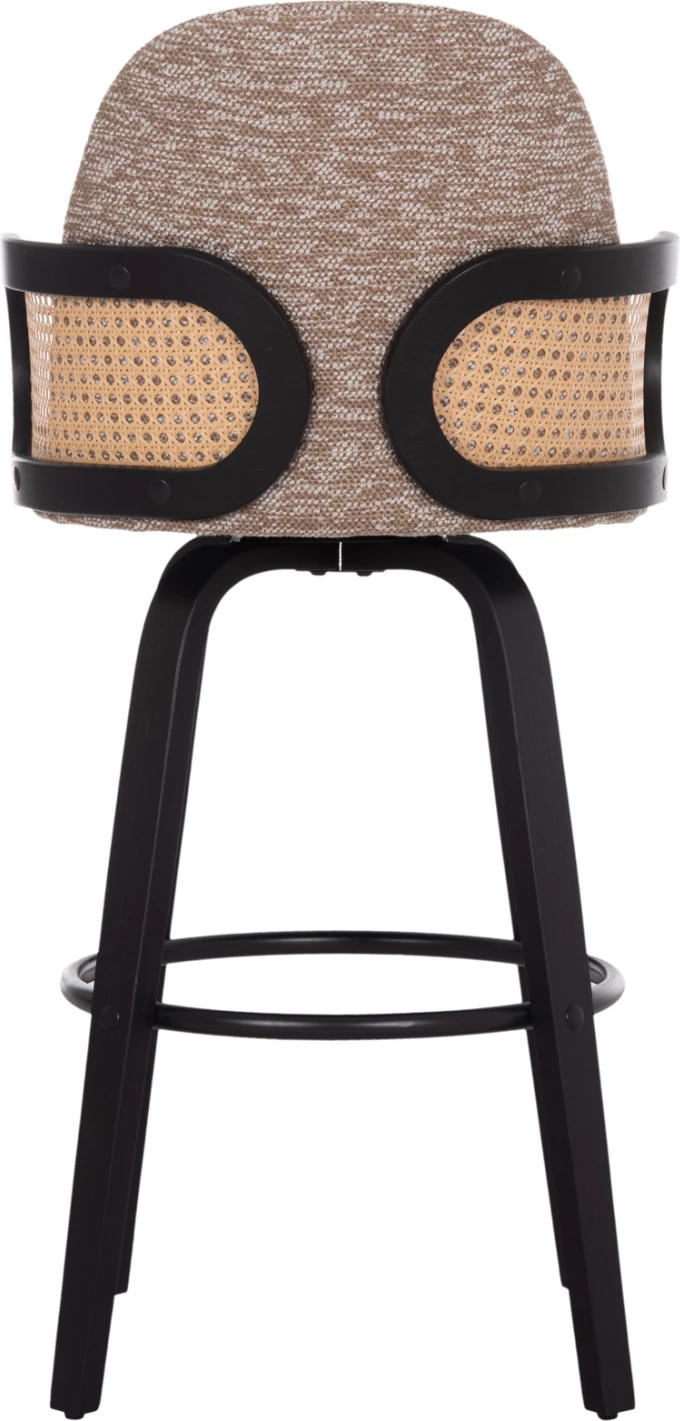 Karrige për bar rrotulluese BECKER, dru i zi, stof kafe, FH18251.03, 50x52x100cm, set prej 2 copë