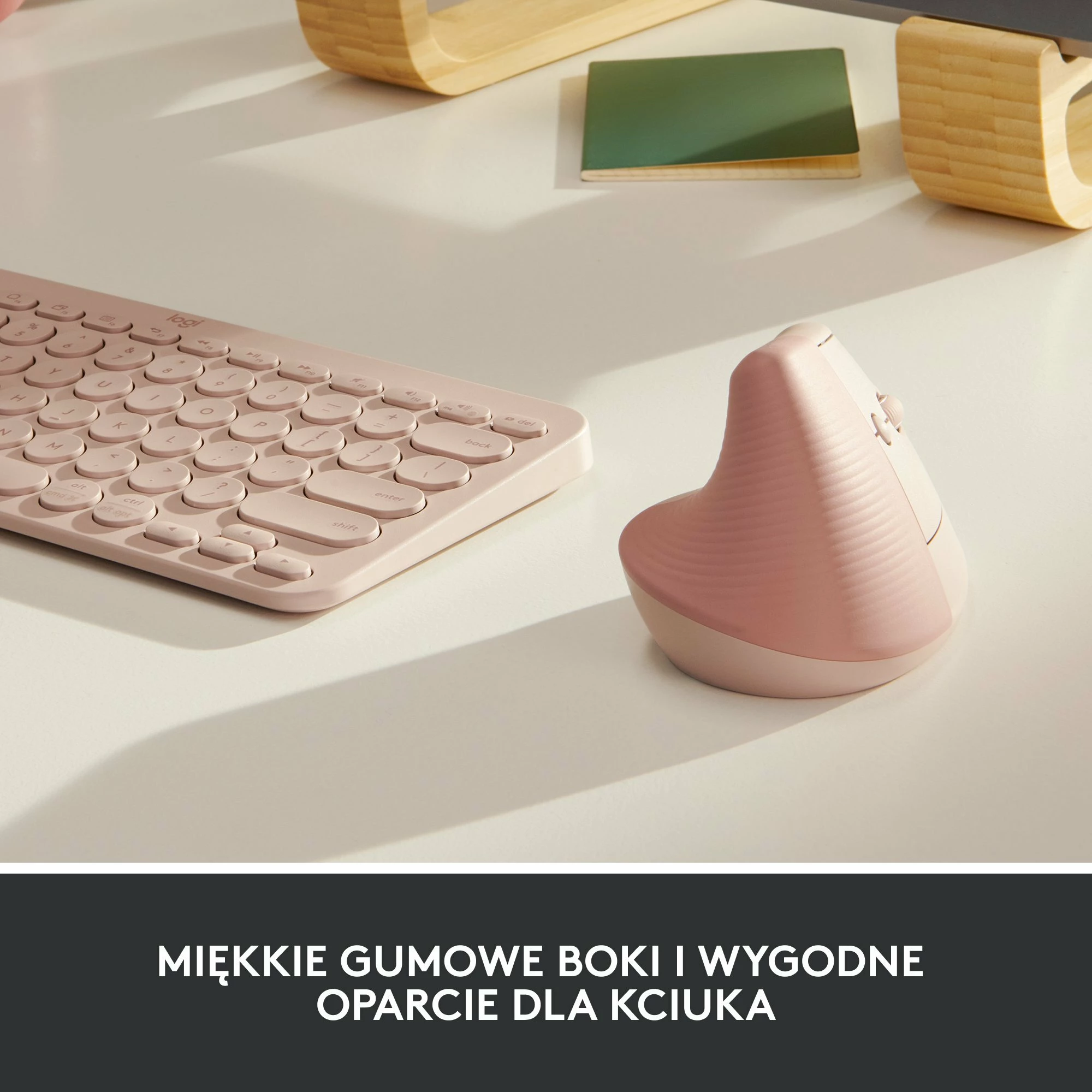 Maus Logitech Lift 910-006478 ergonomik vertikal wireless 4000 DPI, roze