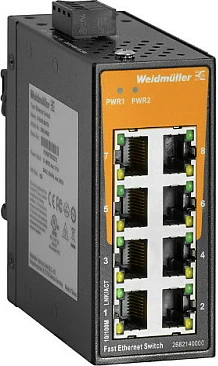 Switch rrjeti industrial Weidmüller IE-SW-EL08-8TX, 8x Fast Ethernet 10/100, montim DIN rail, metal