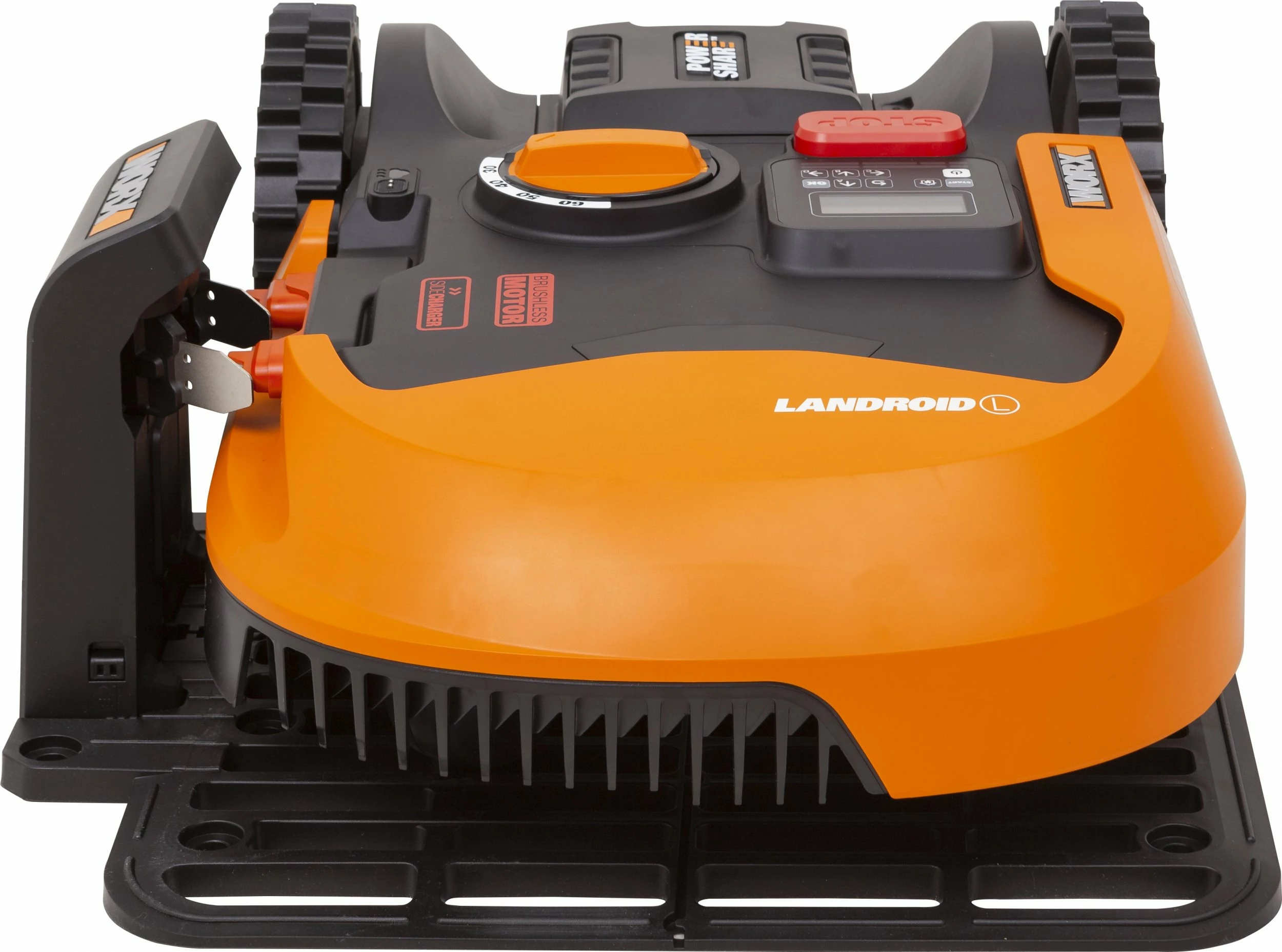 Robot kositës bari Worx Landroid L2000 WR155E 2000 m², bateri 5Ah, Wi‑Fi, portokalli/zi