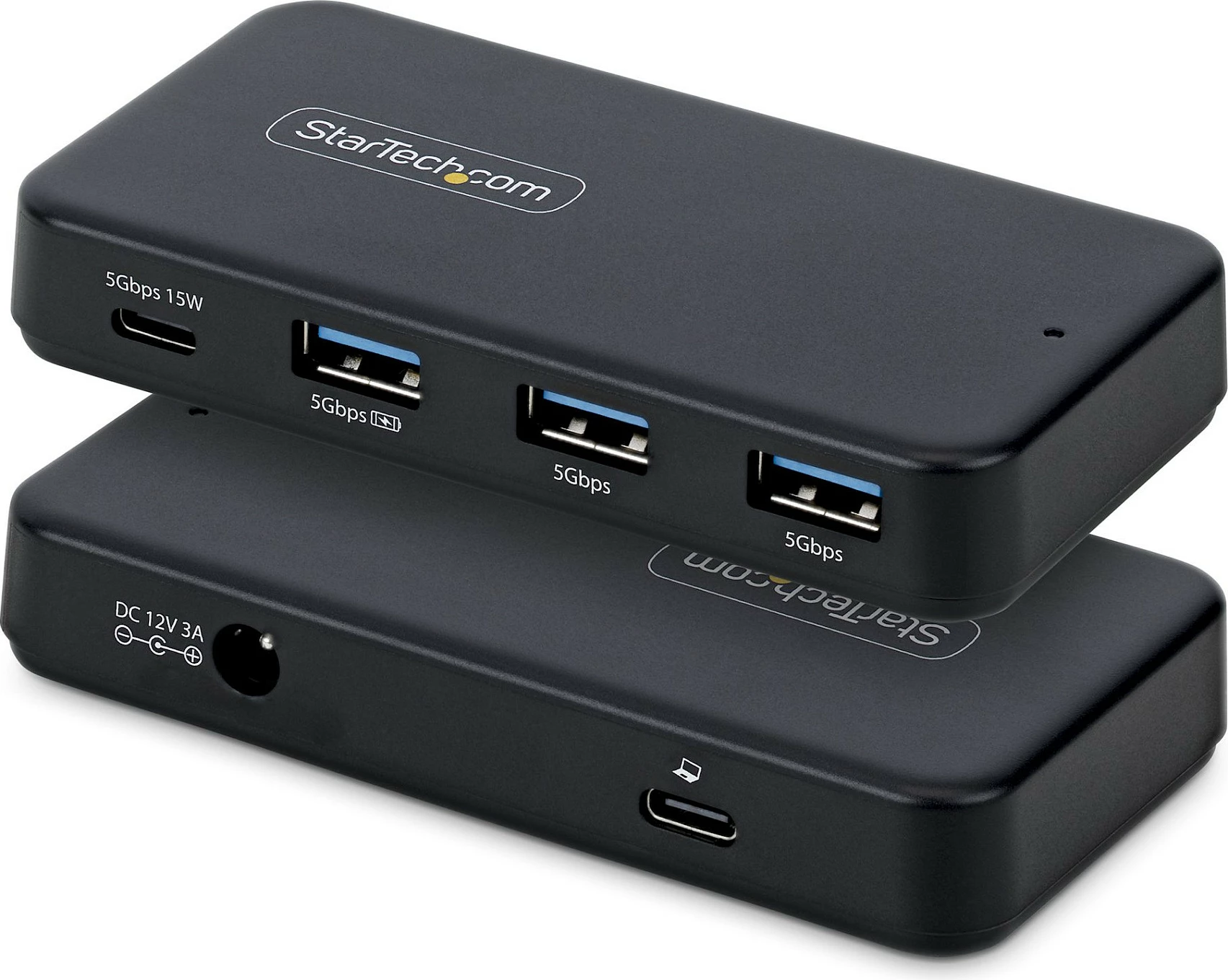 Hub USB StarTech 4-Port USB-C/USB-A, 5Gbps, vetë-furnizues, adapter 36W, i zi