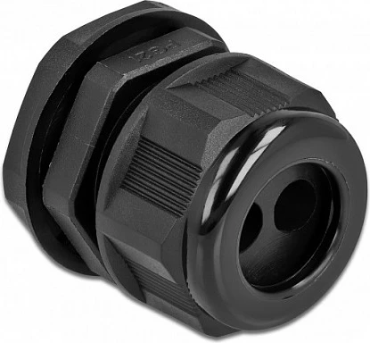 Glandë kablloje DeLOCK PG21, hyrje të dyfishta, IP68, për kabllo 8 mm, 2 copë, e zezë